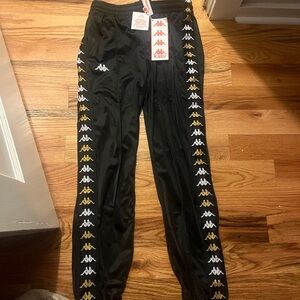 Kappa Black Pants with Gold and White Accents